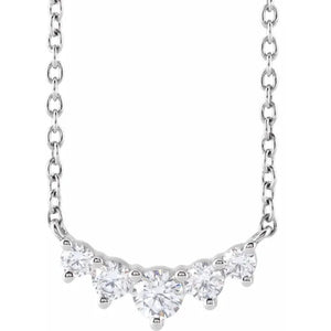 14K White 1/3 CTW Lab-Grown Diamond Graduated 18" Necklace