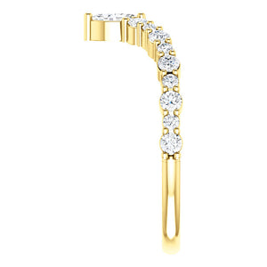 14k Gold & Marquise Diamond "V" Ring