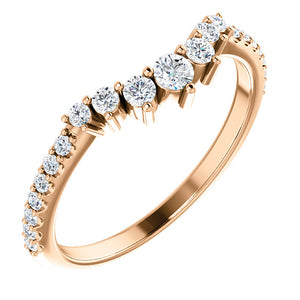 14k Gold & Tapered Diamond Contour Band