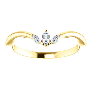 14k Gold & Marquise Diamond Accent Band