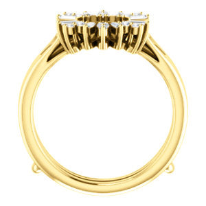 14k Gold & Diamond Art Deco Baguette Ring Guard