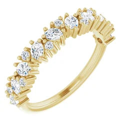 14kt Gold & Diamond Cluster Anniversary Band