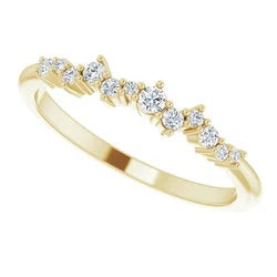 14k Gold and Diamond Staggered Stackable Band