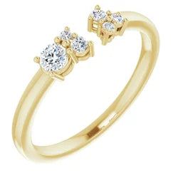 14kt yellow gold and diamond negative space ring
