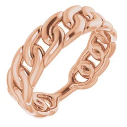14kt gold stackable cable band