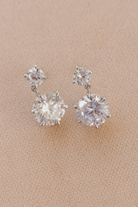 Polished Round Brilliant Drop Earring