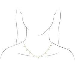 14kt Yellow Gold & Pearl Drop Station Necklace