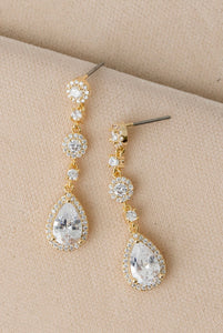 Petite Pear Crystal Double Drops
