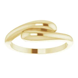 14kt yellow gold domed by-pass ring
