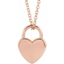 Heart Locket Pendant Necklace - Engraving Available