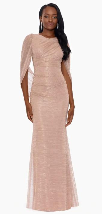 YDBN "TAMSIN" LONG METALLIC KNIT LONG SLEEVE DRAPE DRESS #0 default Champagne thumbnail