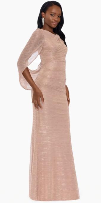 YDBN "TAMSIN" LONG METALLIC KNIT LONG SLEEVE DRAPE DRESS #2 Champagne thumbnail