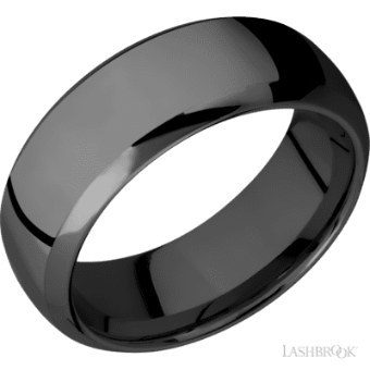 YDBN 8 mm Wide Domed Bevel Zirconium Band #0 Black thumbnail