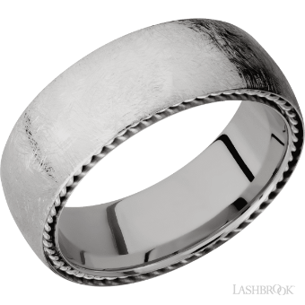 YDBN Titanium with Distressed Finish and Sterling Silver Inlay #0 Silver thumbnail