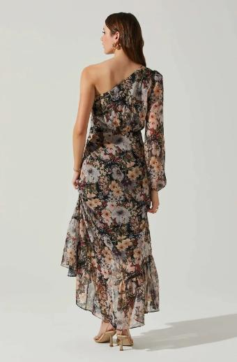 ASTR the label Calista Floral One Shoulder Midi Dress #4 thumbnail