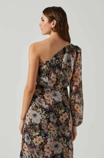 ASTR the label Calista Floral One Shoulder Midi Dress #2 thumbnail