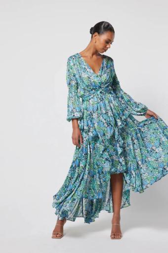 ELLIATT Claude Ruffled Satin Maxi Dress #0 default thumbnail