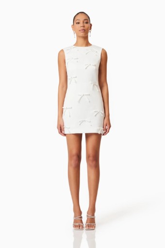 ELLIATT Rose Bow Shift Dress in White Rose Bow Shift Dress in White #2 thumbnail