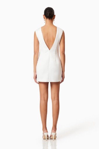 ELLIATT Rose Bow Shift Dress in White Rose Bow Shift Dress in White #1 thumbnail