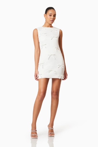 ELLIATT Rose Bow Shift Dress in White Rose Bow Shift Dress in White #0 default thumbnail