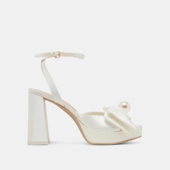 Dolce Vita Patton Heels Ivory Satin #1 thumbnail