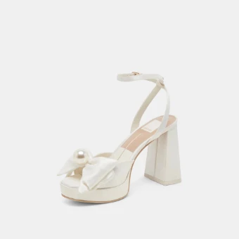 Dolce Vita Patton Heels Ivory Satin #3 thumbnail