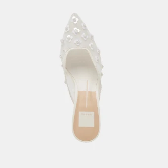 Dolce Vita Clara Pearl Heels True White Daisy Mesh #3 thumbnail