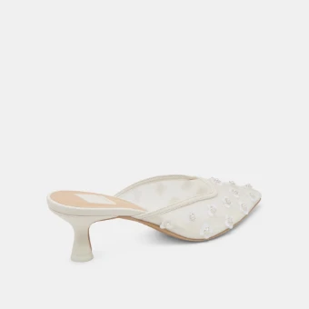 Dolce Vita Clara Pearl Heels True White Daisy Mesh #4 thumbnail