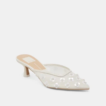 Dolce Vita Clara Pearl Heels True White Daisy Mesh #0 default thumbnail