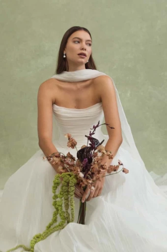 Jenny by Jenny Yoo SC12682 Iridescent Chiffon Bridal Scarf #0 default thumbnail