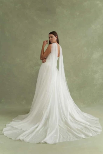 Jenny by Jenny Yoo SC12682 Iridescent Chiffon Bridal Scarf #2 thumbnail