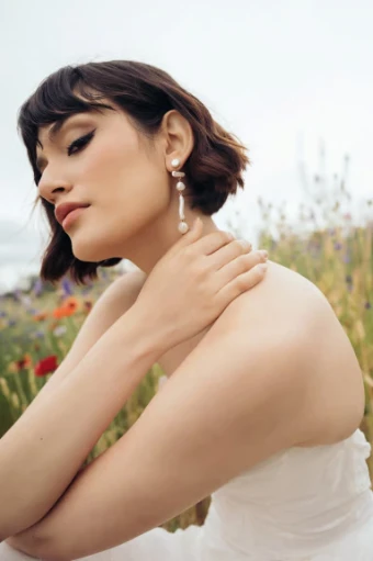 Jenny by Jenny Yoo J2231 Esme Pearl Statement Earring #2 thumbnail