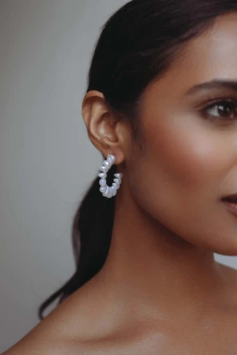 Jenny by Jenny Yoo J1253 Monaco Pearl Hoop Earring #0 default thumbnail