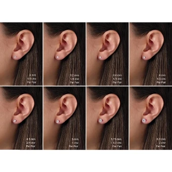 YDBN Round Lab Grown Diamond Stud Earrings #3 thumbnail