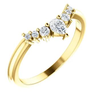 YDBN 14k Gold & Diamond Fancy Contour Band #3 thumbnail