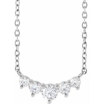 YDBN 14K White 1/3 CTW Lab-Grown Diamond Graduated 18" Necklace #0 thumbnail