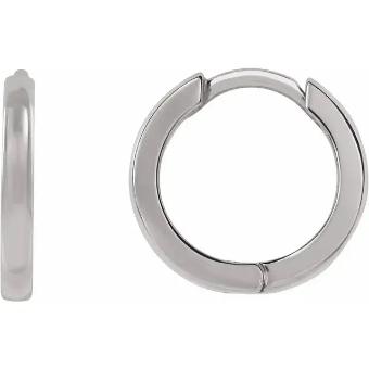 YDBN 14K White Hinged 10 mm Hoop Earrings #0 thumbnail