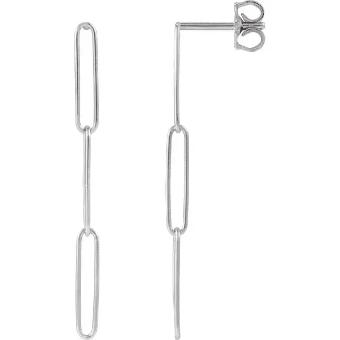 YDBN 14K White Paperclip-Style Earrings #0 thumbnail