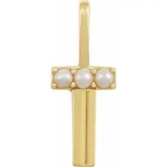 YDBN 14kt Yellow Gold & Pearl Initial Pendant #5 thumbnail