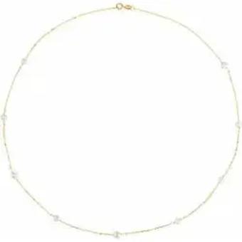 YDBN 14kt yellow gold and cultured Pearl station necklace #0 thumbnail