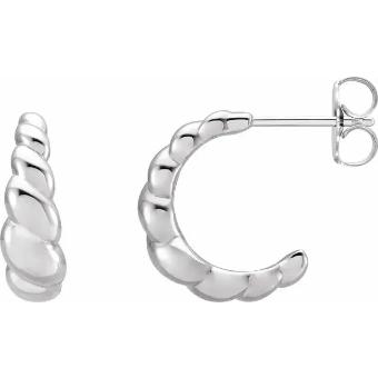 YDBN Sterling Silver Rope Dome Hoop Earrings #0 thumbnail