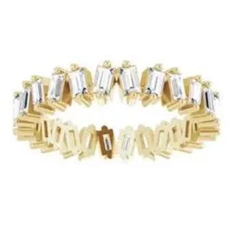 YDBN 14k Gold & Baguette Diamond Staggered Band #6 thumbnail