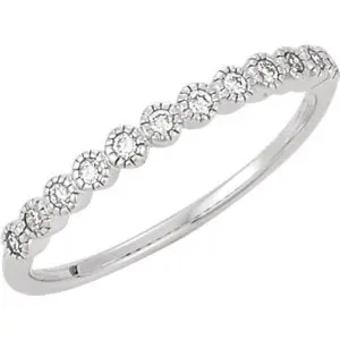 YDBN 14k Gold & Diamond Delicate Anniversary Band #0 White Gold thumbnail