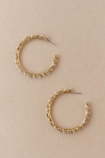 YDBN Daisy Hoop Earring with Pearls & Crystals #0 Gold Rose Gold thumbnail