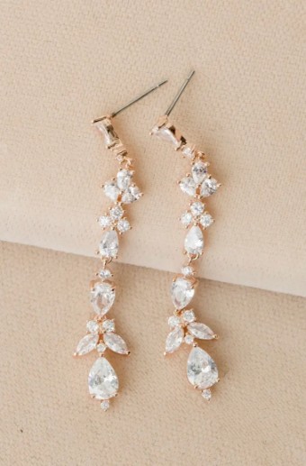 YDBN Delaney Crystal Dangle Earrings #0 Rose Gold thumbnail