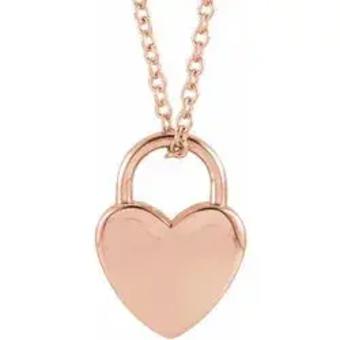 YDBN Love Lock Pendant Necklace - Engraving Available #0 Rose thumbnail