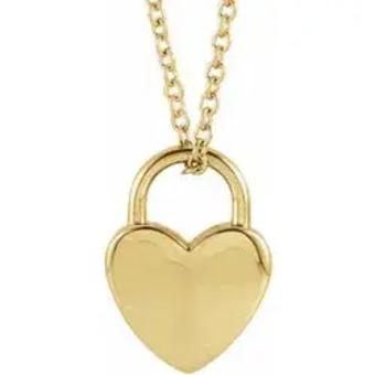 YDBN Love Lock Pendant Necklace - Engraving Available #2 White thumbnail