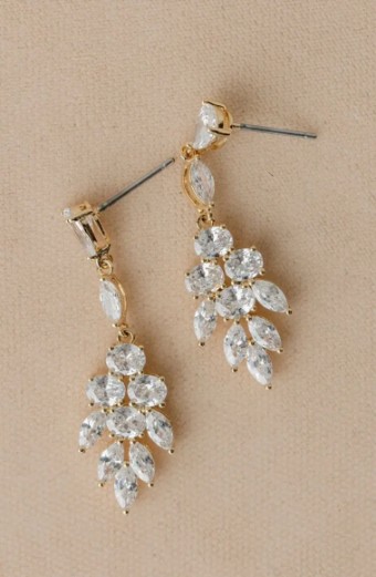 YDBN Mixed Crystal Statement Drop Earrings #2 Gold thumbnail