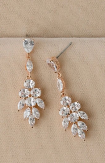 YDBN Mixed Crystal Statement Drop Earrings #0 Silver Rose Gold thumbnail