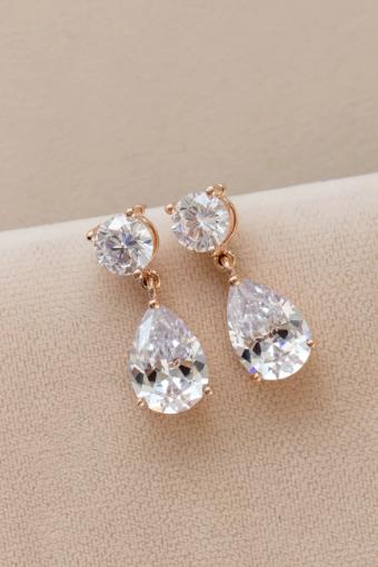 YDBN Polished Pear Drop Earring #1 Silver Rose Gold thumbnail